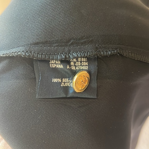 Vintage ESCADA Black Sheer Nautical Star/ Anchor Long Sleeve Blouse. Size 8. - Picture 7 of 8